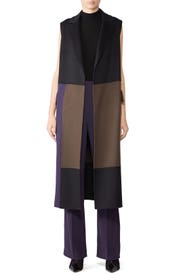 Patchwork Long Vest by Victor Alfaro
