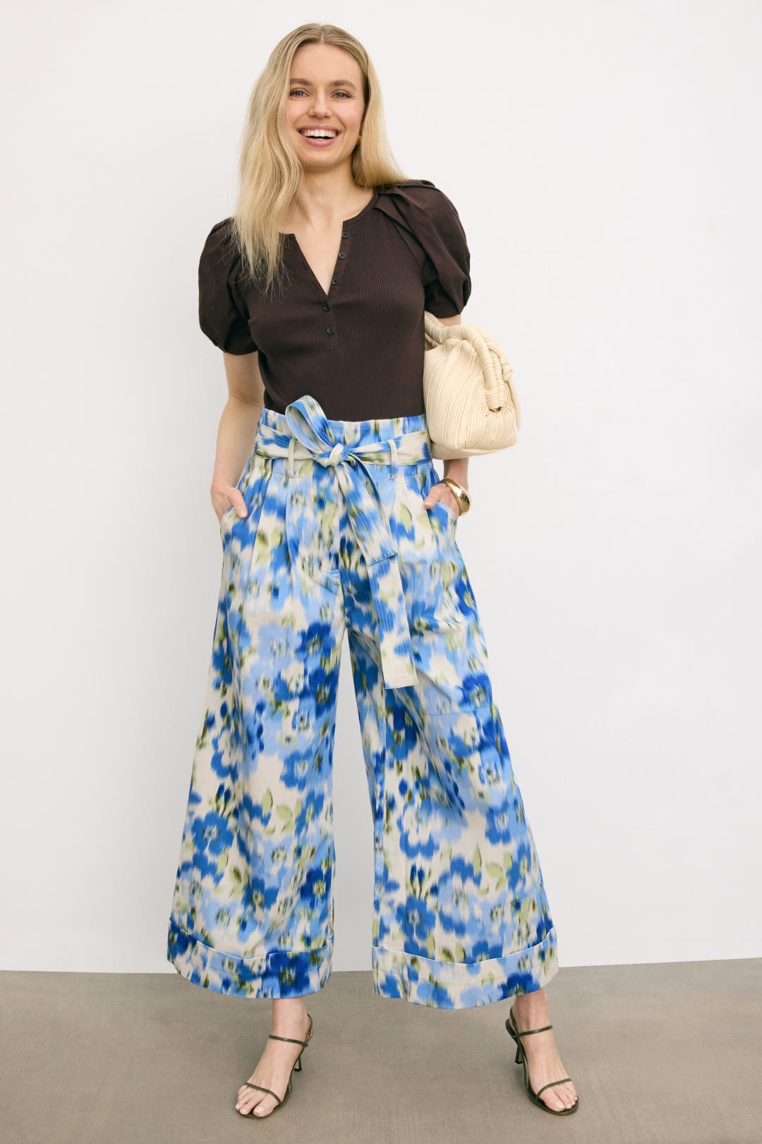 Tie Waist Wide Leg Floral Pants by Adam Lippes x RTR | Rent