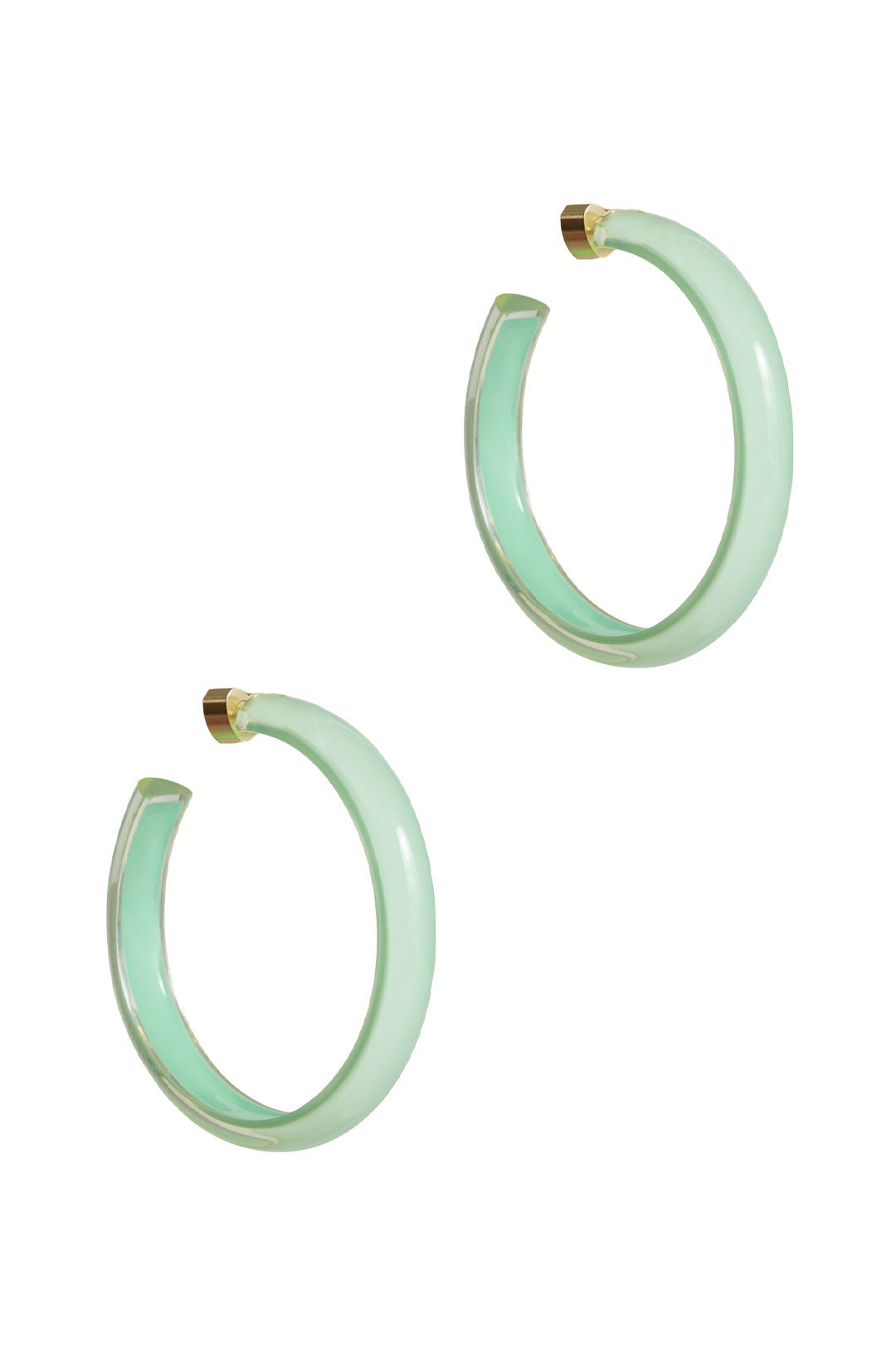 Mint Medium Jelly Hoops by Alison Lou 1