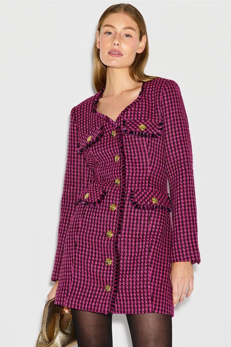 Long Sleeve Tweed Mini Dress by Derek Lam 10 Crosby x RTR - Photo 0