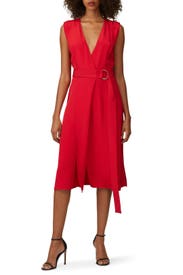 Red Sleeveless Wrap Dress by Jason Wu