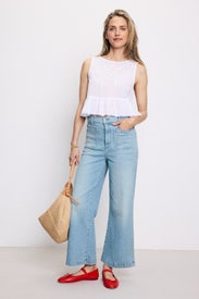 Virginia Wide Leg Ankle Jeans by LE JEAN