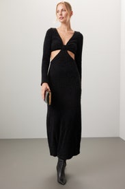 Black Rib Midi Dress by Louna