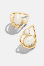 Pearl Cabochon Stud Earrings by Oscar de la Renta