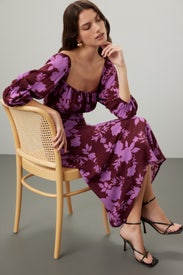 Floral Midi Square-neck Dress by Peter Som x RTR