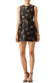 Black Multi Floral Dress by RED Valentino