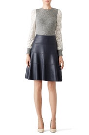 Grey Lace Sweater by Rebecca Taylor NYC
