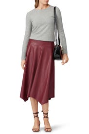 Malbec Vegan Leather Skirt by Rebecca Taylor NYC