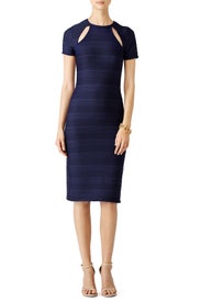 Navy Franco Cut Out Sheath by Shoshanna