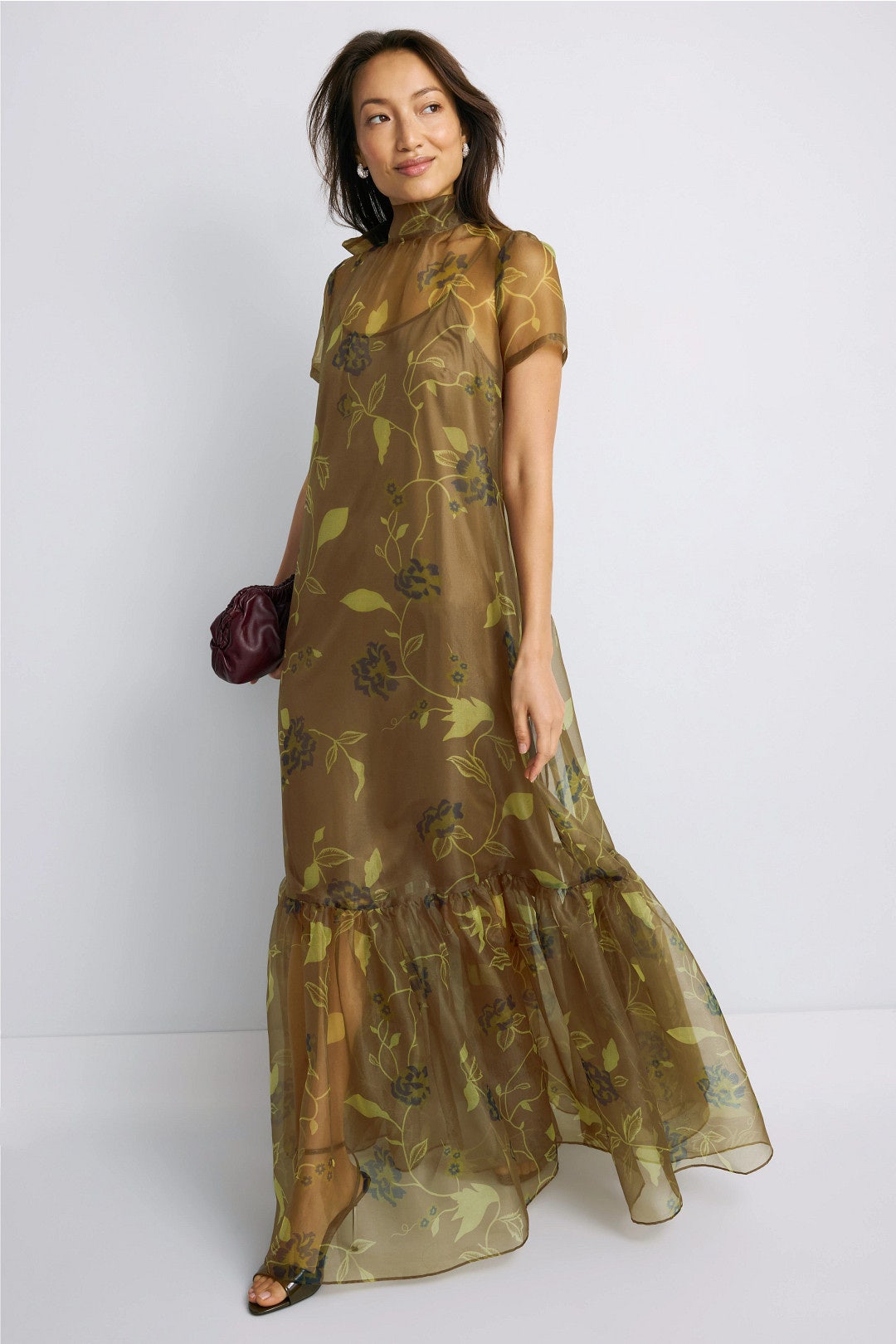 Brown Floral Calluna Dress by Staud 0