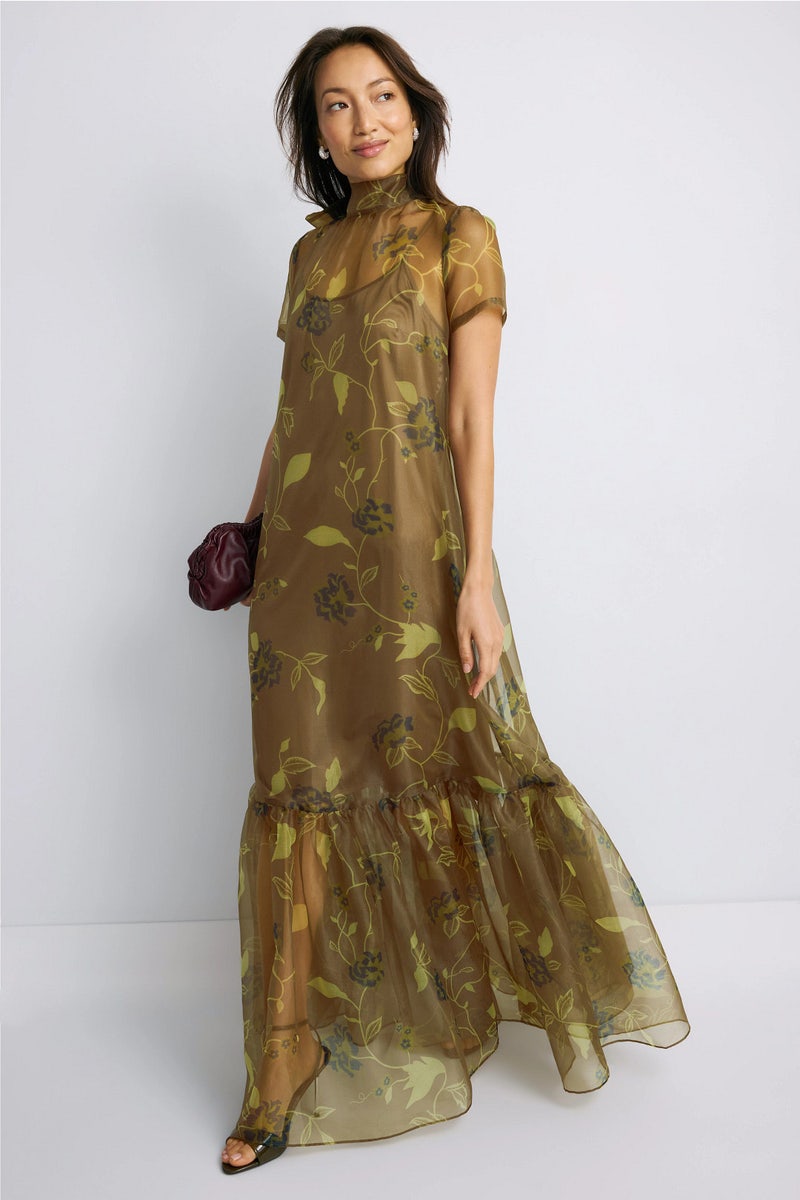 Brown Floral Calluna Dress by Staud - Photo 0