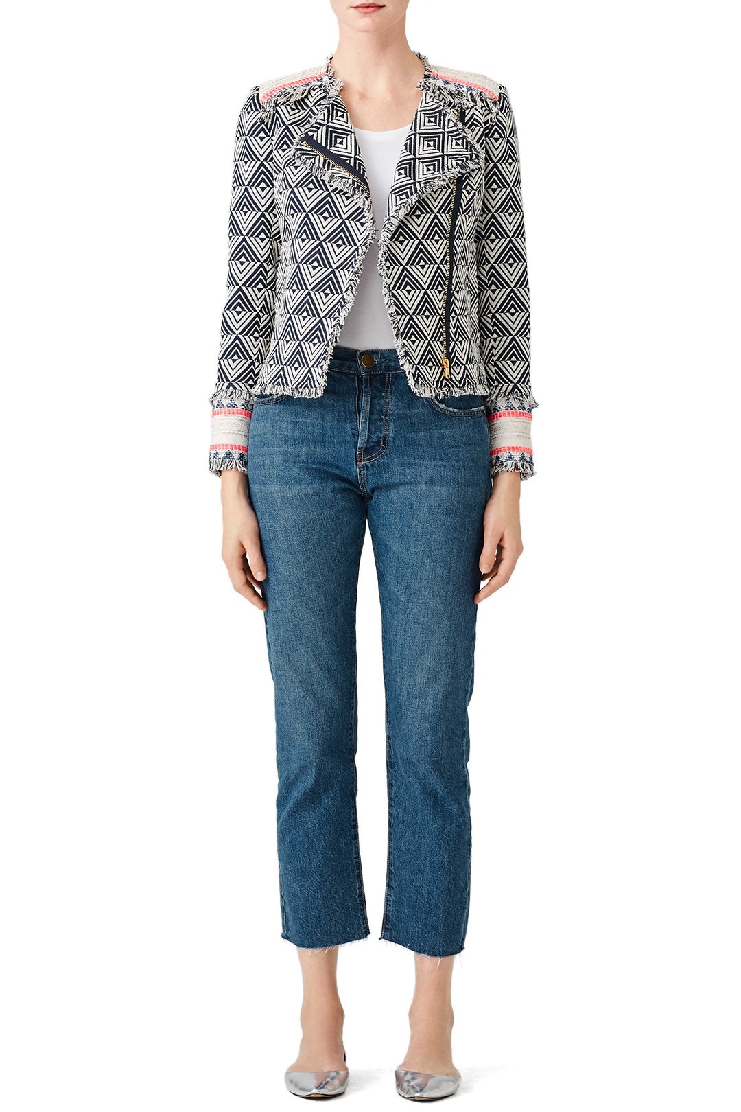 Printed Fringe Jacket by Trina Turk 0