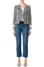 Printed Fringe Jacket by Trina Turk