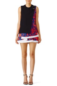 Mixed Floral Printed Ruffle Dress by Carven