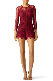 Bordeaux Fine Lace Romper by Greylin