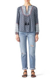 Avery Border Print Blouse by Greylin