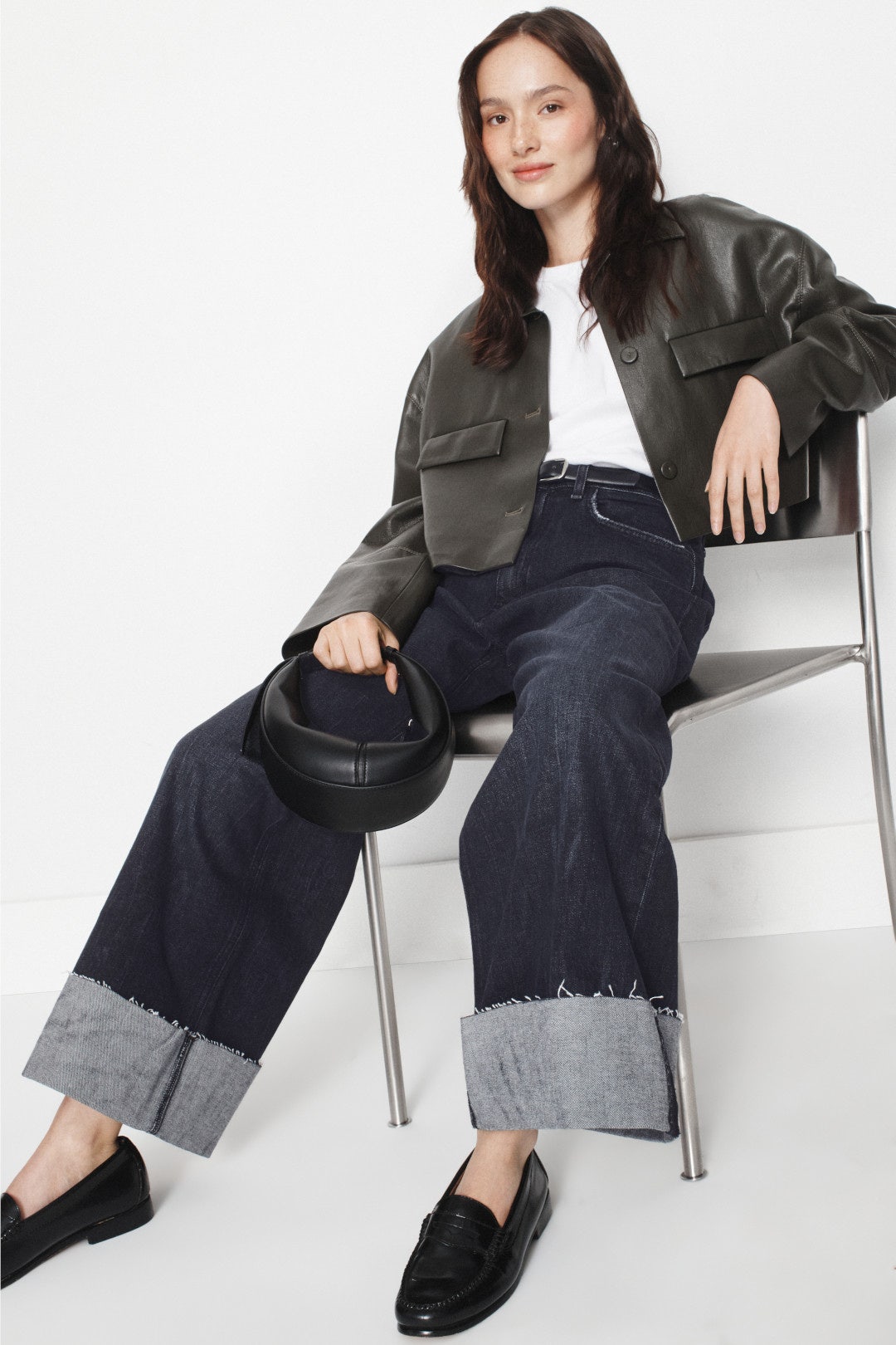 Petite Jodie Cuffed Wide Leg Jeans by Hudson 0