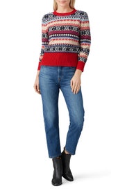 Button Fair Isle Crewneck Sweater by J.Crew