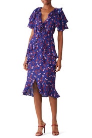 The Yearning Ruffle Midi Dress by La Maison Talulah