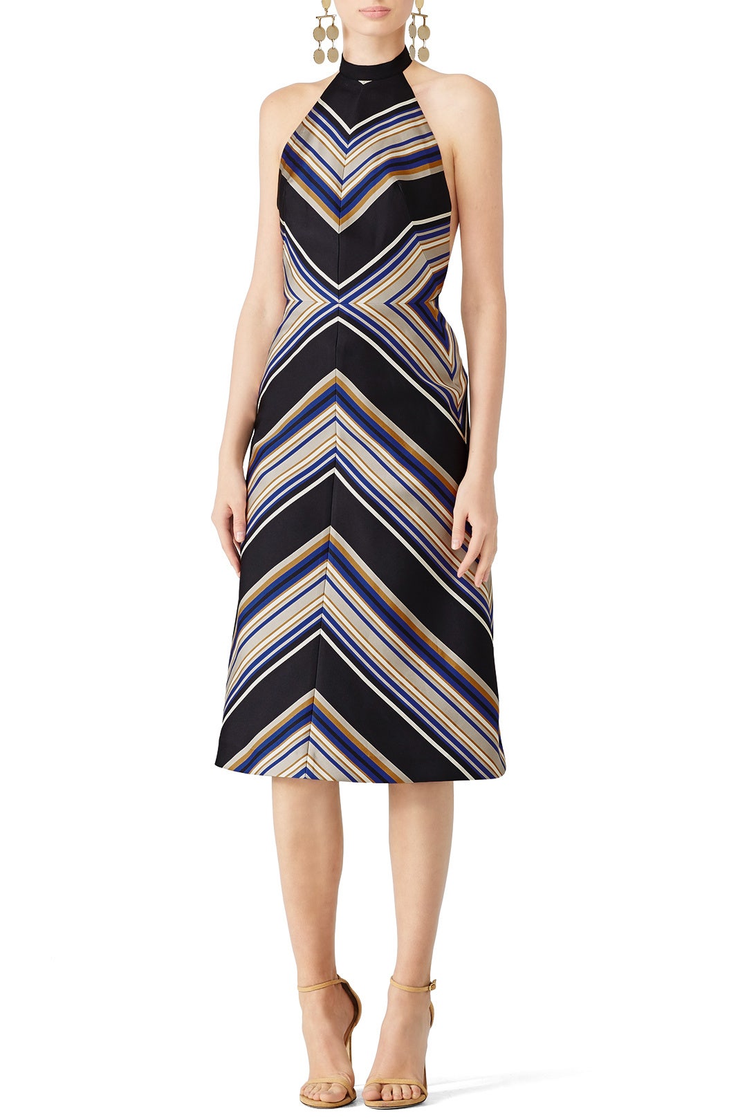 Striped Halter Midi Dress by Martin Grant 0