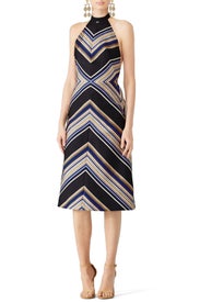 Striped Halter Midi Dress by Martin Grant