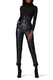 Black Faux Leather Pants by Maison Margiela
