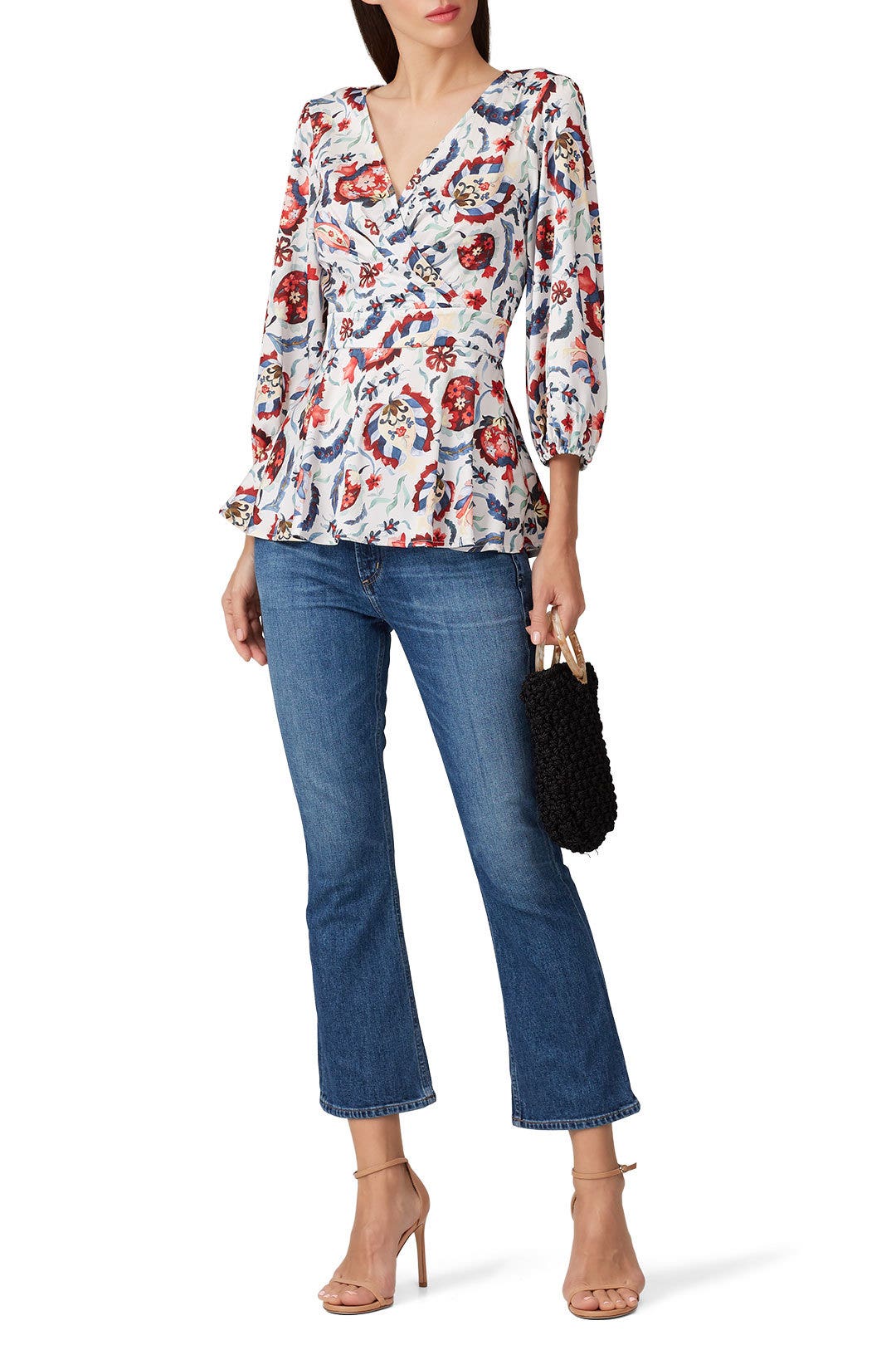 Multi Floral Peplum Top by SACHIN BABI 0
