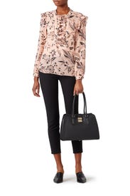 Floral Pink Lace Up Top by Scotch & Soda