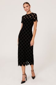 Kiriya Velvet Lace Column Dress by Shoshanna