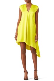 Yellow Asymmetric Hem Dress by MSGM