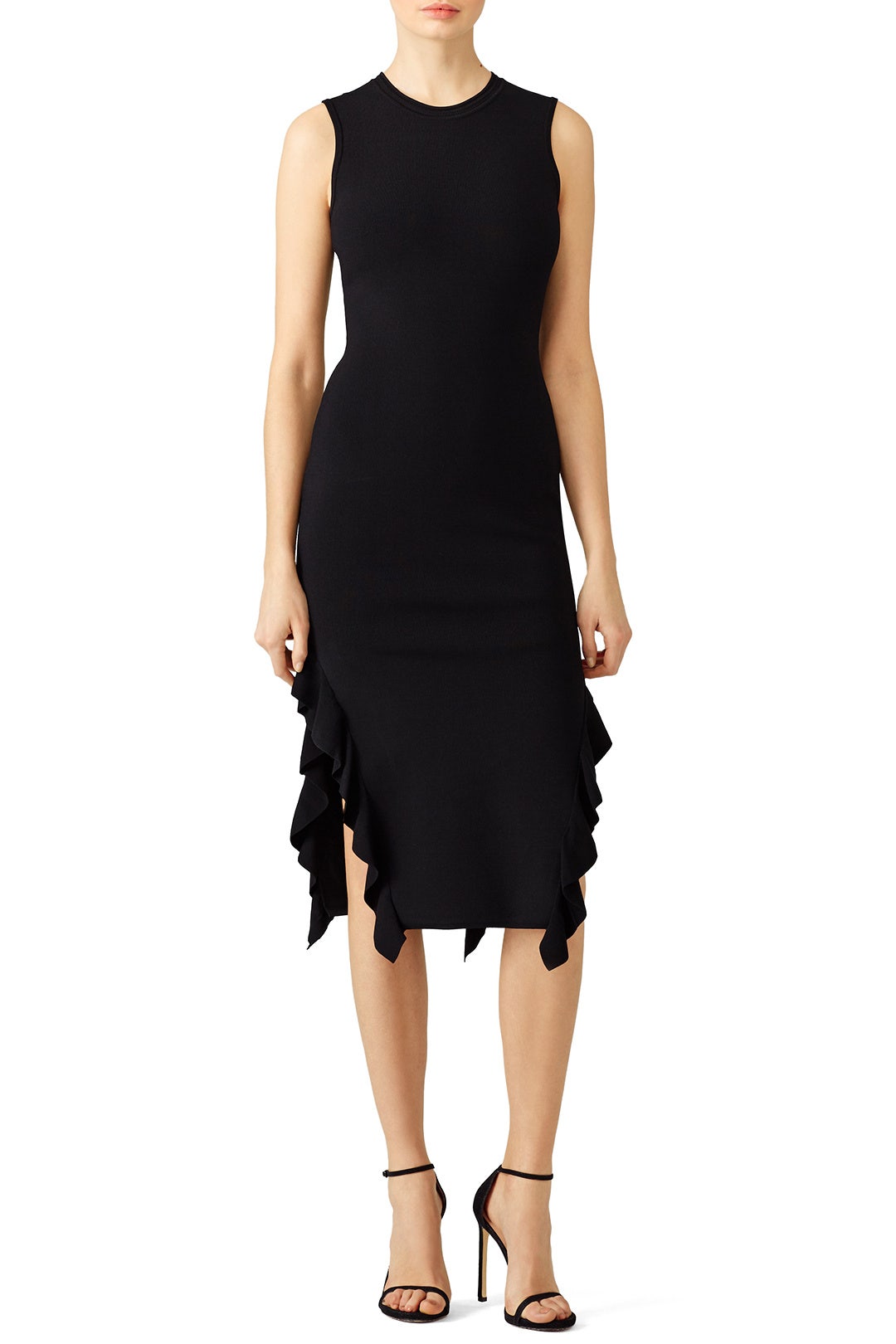 Black Ruffled Lotus Dress by Opening Ceremony 0