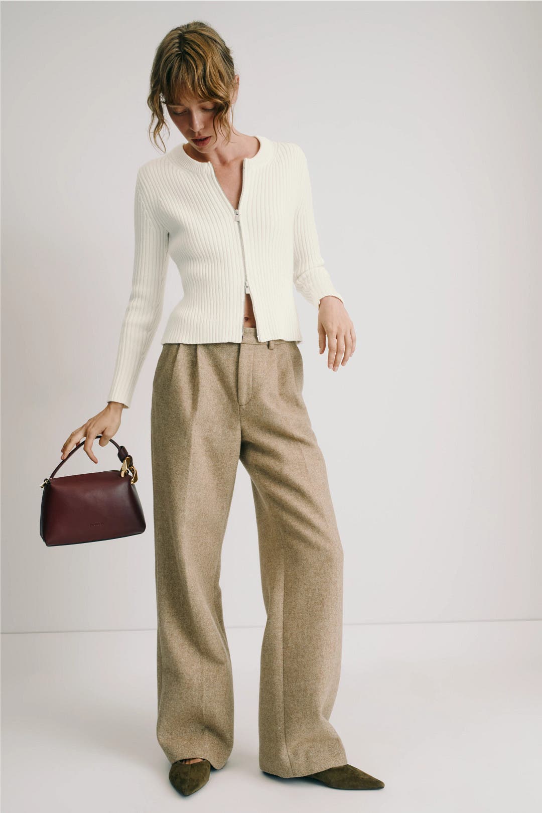 Crew Neck Zip Front Cardigan by Rosetta Getty x RTR | Rent the Runway