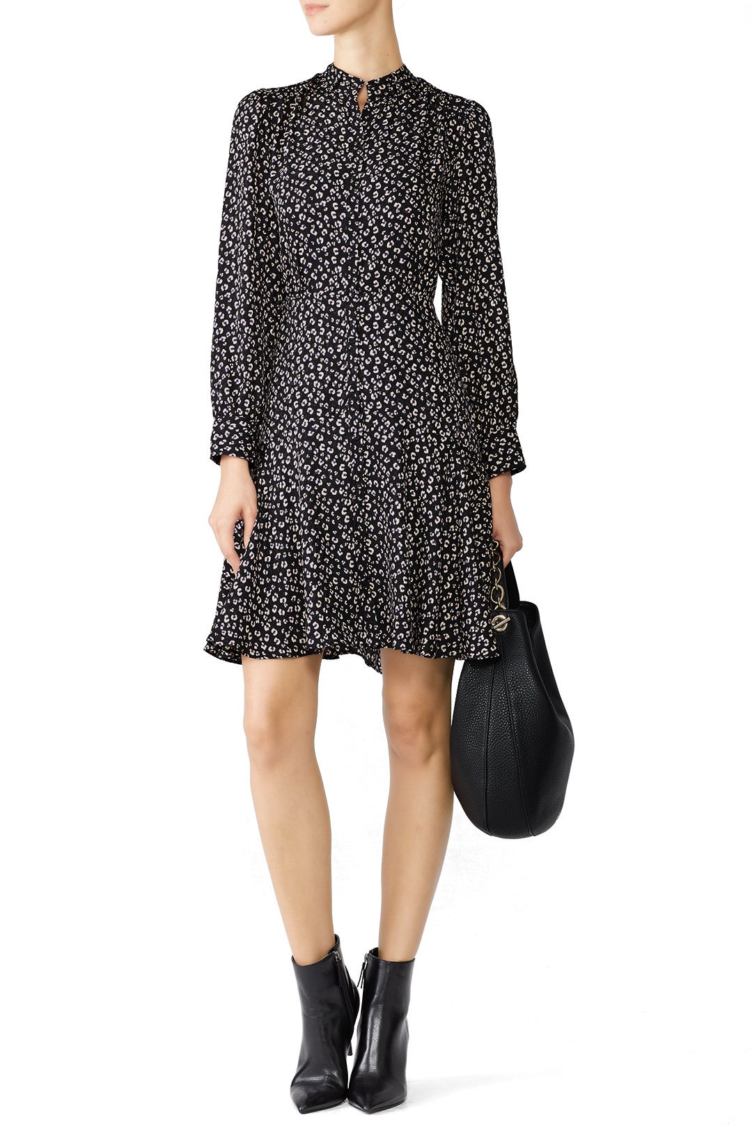 Long Sleeve Mini Cheetah Dress by Rebecca Taylor NYC 0