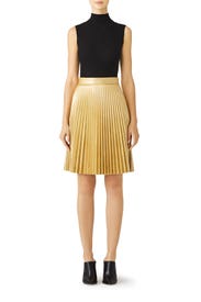 Gold Faux Leather Skirt by Slate & Willow