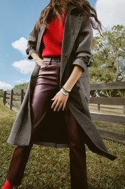 Red Faux Leather Pants by GOOD AMERICAN