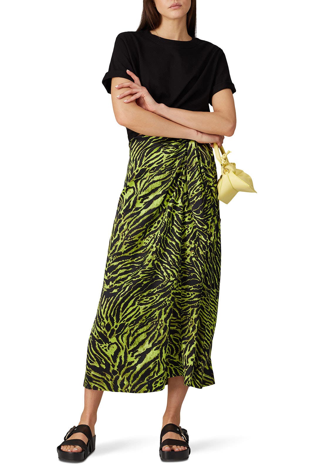 スカート GANNI Woman Skirt Green T4169 272 Green Printed Skirt by GANNI | Rent the Runway
