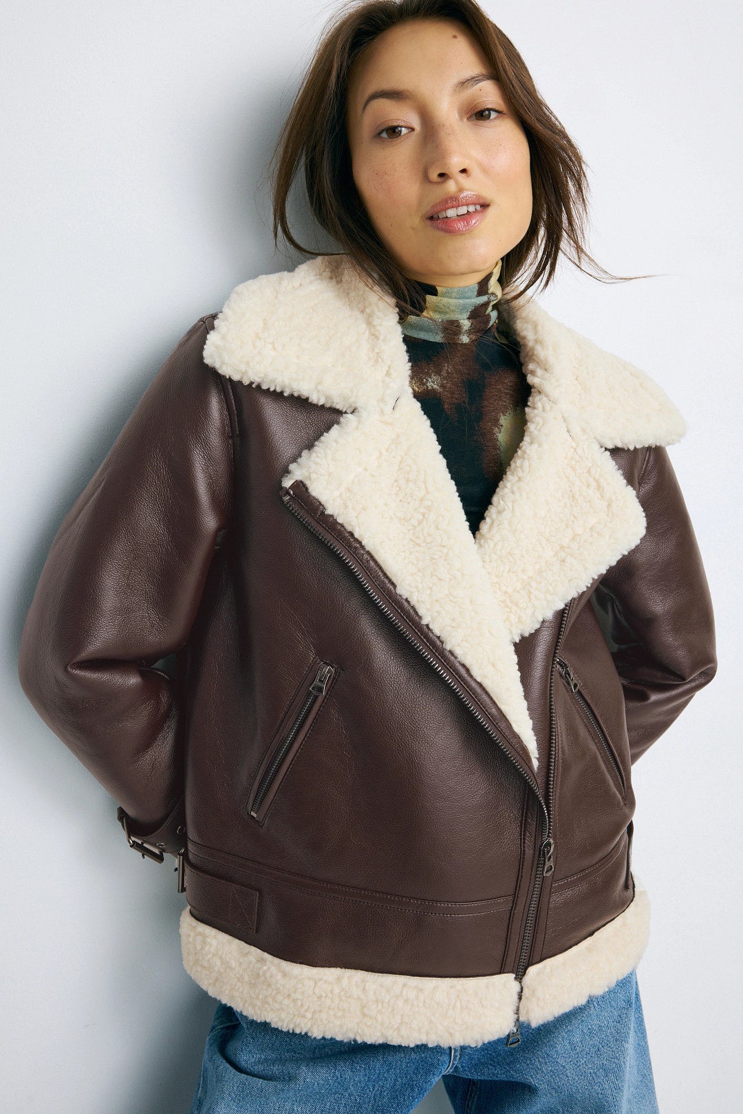 Vegan Leather Sherpa Jacket by Hudson 0