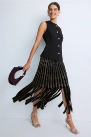 Fatrina Ribbed Knit Midi Skirt by BOSS