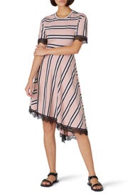 Pink Striped Lace Dress by Koché x RTR