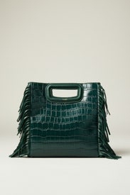 Green Fringe Handbag by Maje