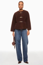 Short Faux Fur Coat by Maje