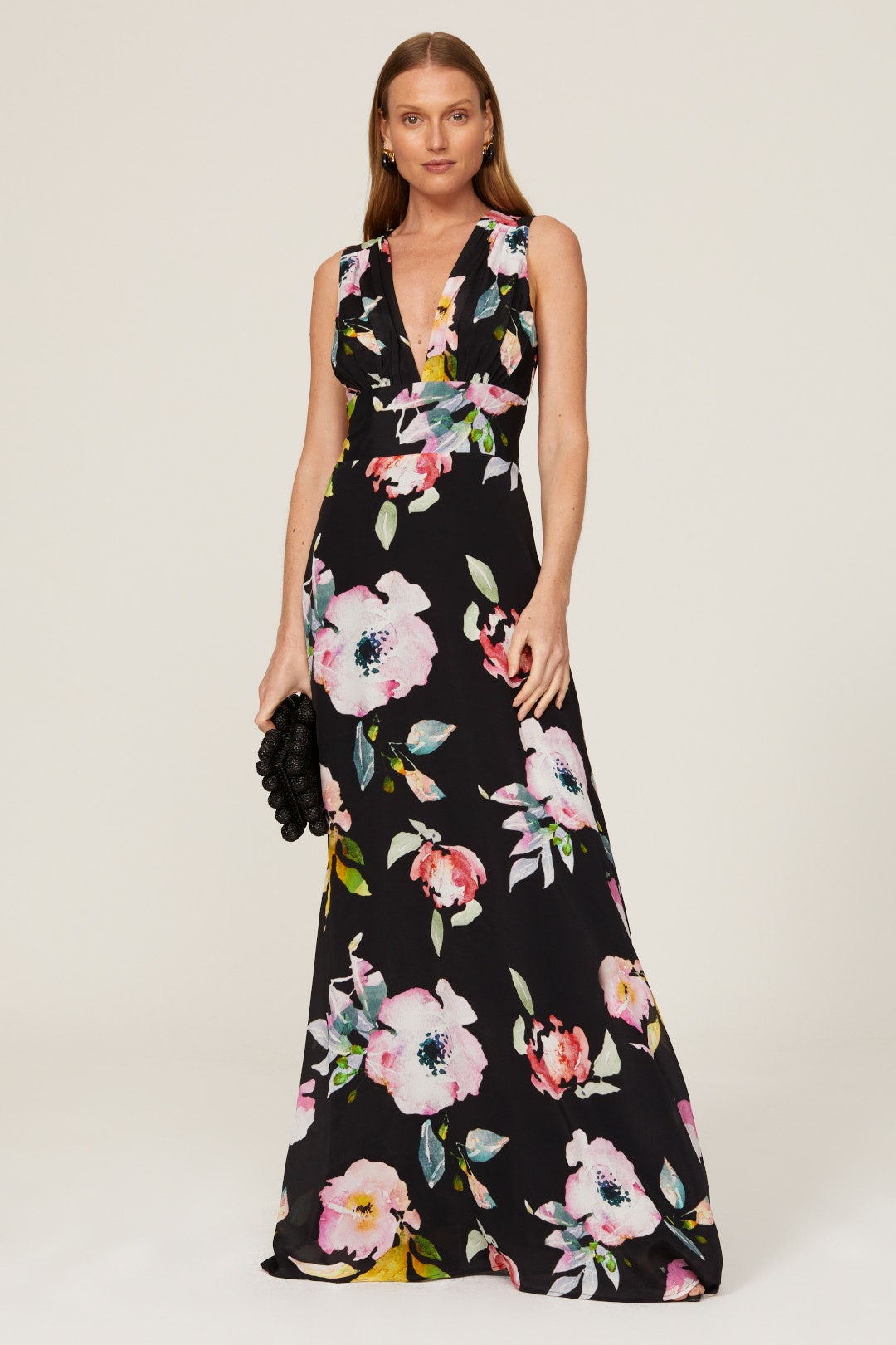 Plunge Open Back Gown by Nicole Miller 0