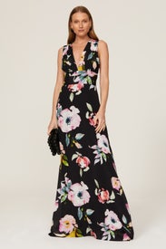 Plunge Open Back Gown by Nicole Miller