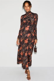 Koa Jersey Ruched Front Turtleneck Dress by Ulla Johnson