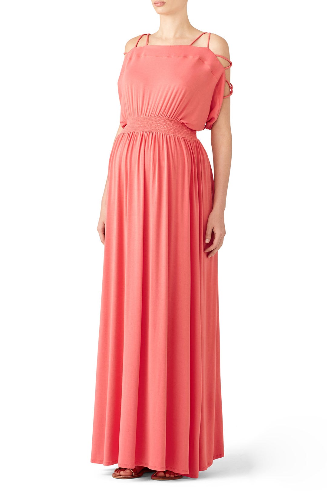Coral Empire Maternity Maxi by Ingrid & Isabel 0
