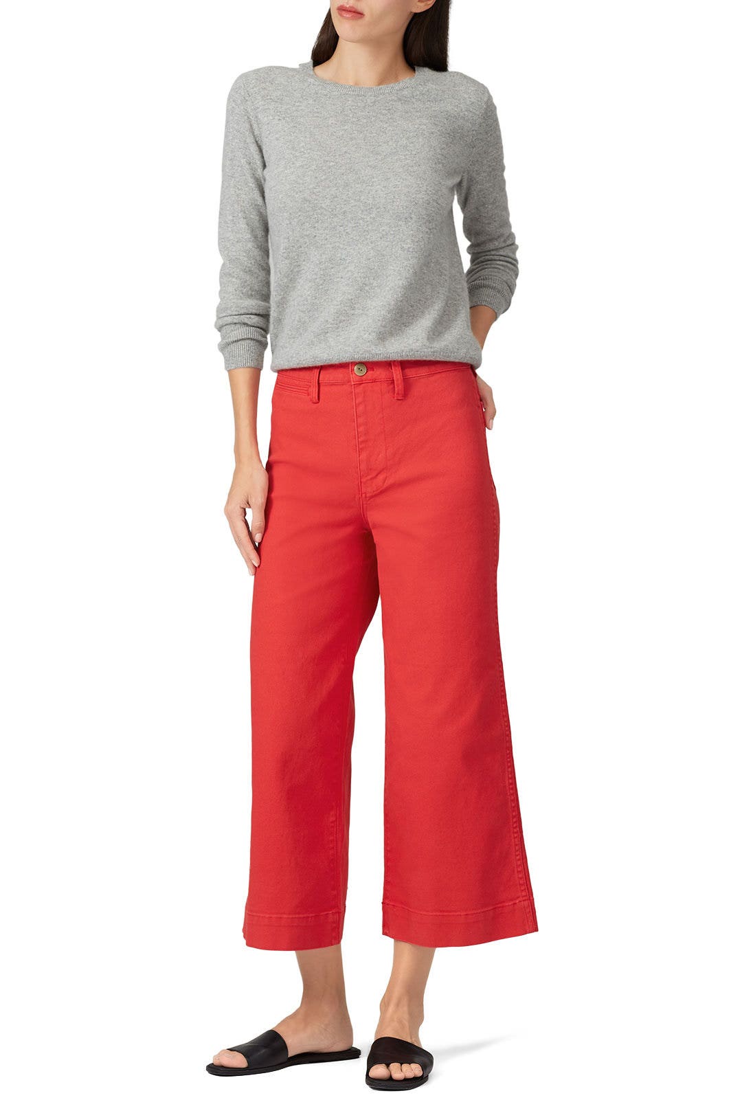 Americana Red Emmett Wide Leg Crop Pants by Madewell 0