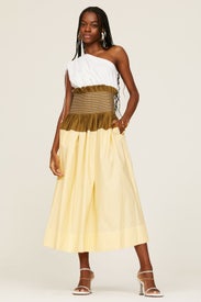 Colorblock One Shoulder Dress by Tory Burch