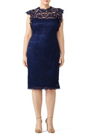 Navy Lace Sheath Dress by Adrianna Papell