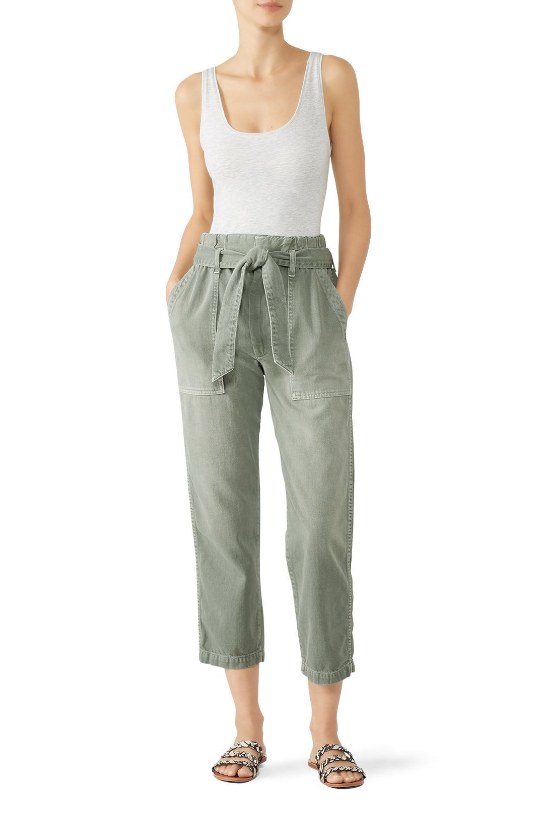 Green Paperbag Pants by AMO 0