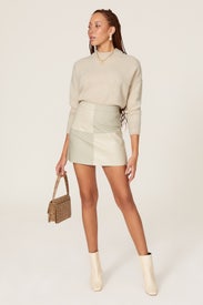 Patchwork Perfect Faux Leather Skirt by BB Dakota